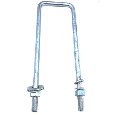 5 / 8" U-Bolt Kit - fits 4" x 12" tube ( 4" opening) includes flat & Lock washer, Nut