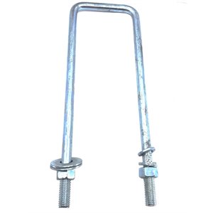5 / 8" U-Bolt Kit - fits 4" x 12" tube ( 4" opening) includes flat & Lock washer, Nut
