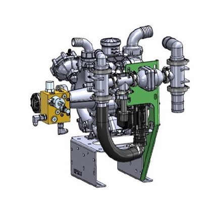 Complete D250 Diaphragm Pump w / Hydraulic Motor, PWM Valve, & RPM Sensor - Riser Mount